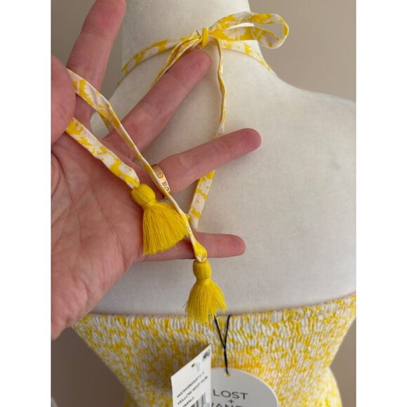 Lost + Wander NWT Sweet Summer Daze Floral Halter Maxi Dress in Yellow Size XS - Picture 6 of 14